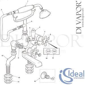 Ideal Standard Kingston Bath Shower Mixer Tap Spare Parts - IDL DV 244